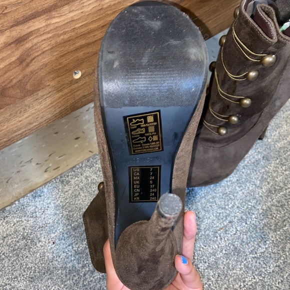 F21 Military Inspired Olive Booties - Picture 3 of 4